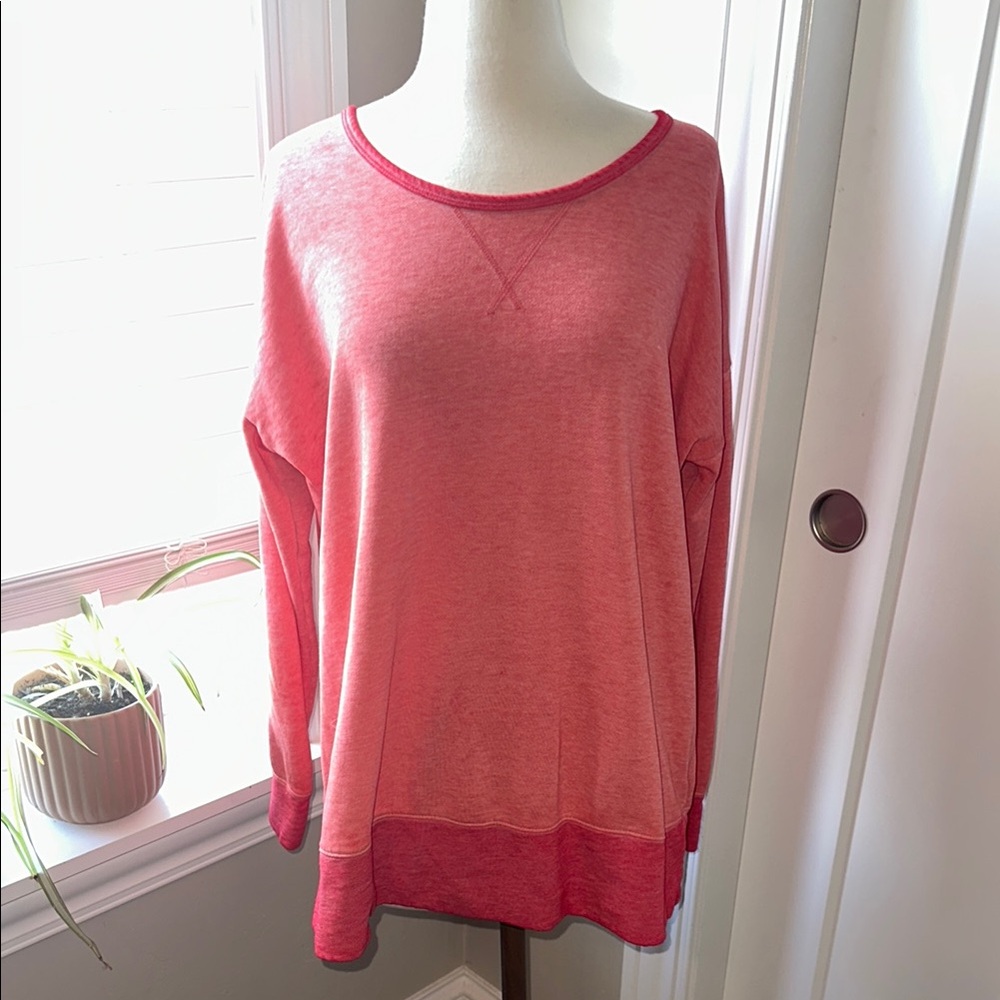 Maurices Red Acid Wash Relaxed Long Sleeve Casual Sweater Size 0